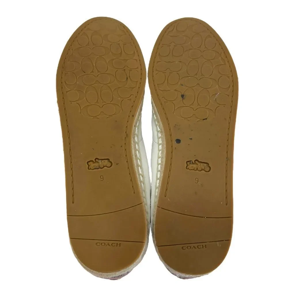 Coach C101 Low Top Espadrille Sneakers in White & Petal